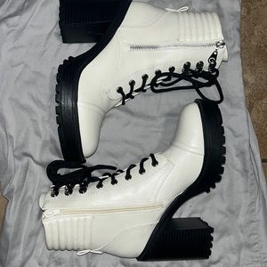 GBG Los Angeles white, platform boots. New, never worn, without tags!